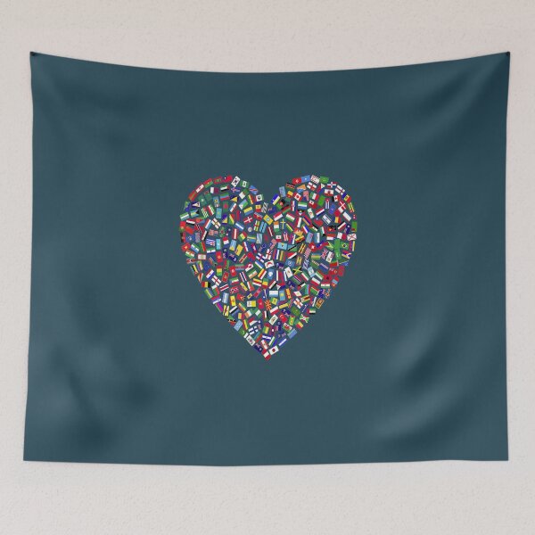 Item preview, Earth Day World All Countries Flags In Heart Patriot 	 designed and sold by qmnmwvgo5.