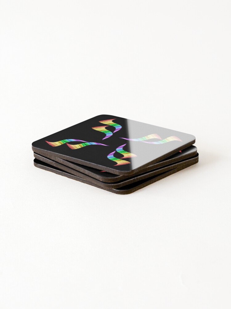 Thumbnail 4 of 5, Coasters (Set of 4), rainbow pattern designed and sold by RomeoAzahar.