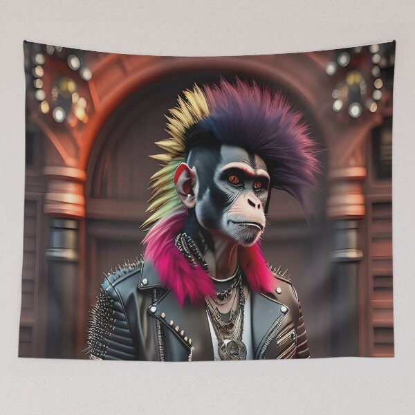 Item preview, Fashion Trendsetter: Monkey  Punk's Edgy and Stylish T Shirt designed and sold by artmanikin.