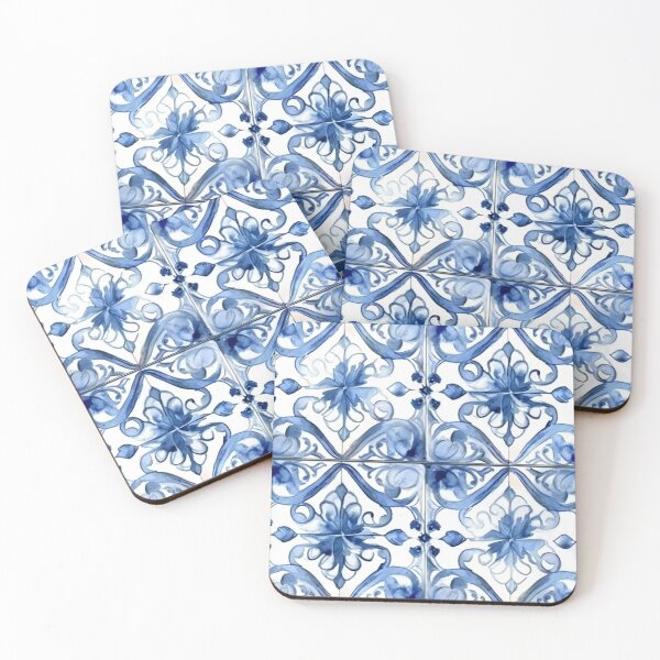 Item preview, Watercolor Blue-ish Mosaic pattern designed and sold by DaisyMarroquin.