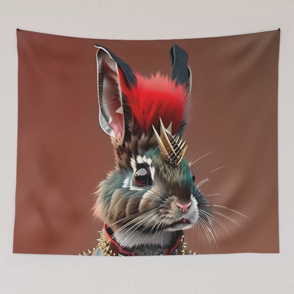 Item preview, Punk-Rock Rabbit: Studded Leather Jackets, Ripped Jeans, and Mohawks t shirt designed and sold by artmanikin.