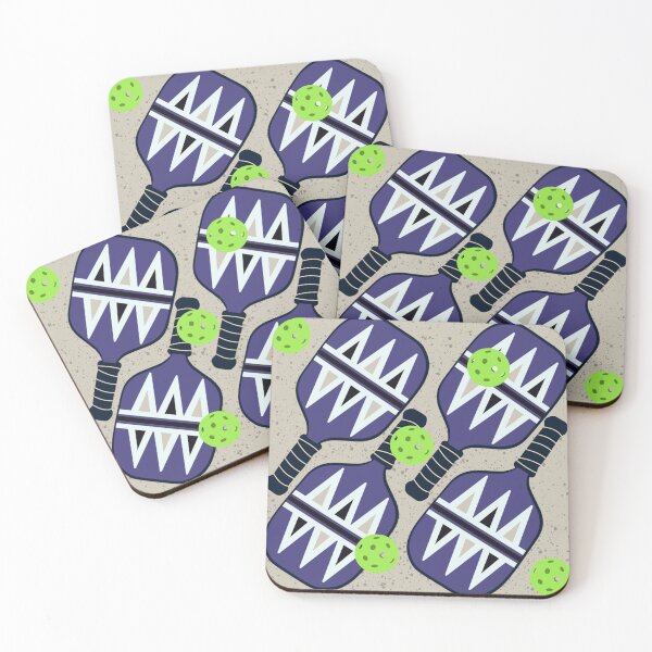 Item preview, Pickleball paddles - dark purple triangles on tan designed and sold by ArtbyCouture.