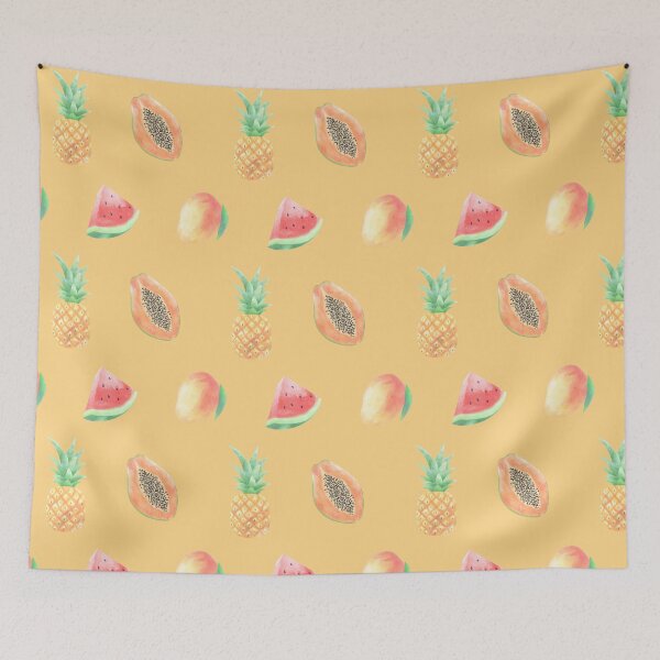 Item preview, Summer Tropical Fruit Pattern on Orange designed and sold by Melissa Mielke.