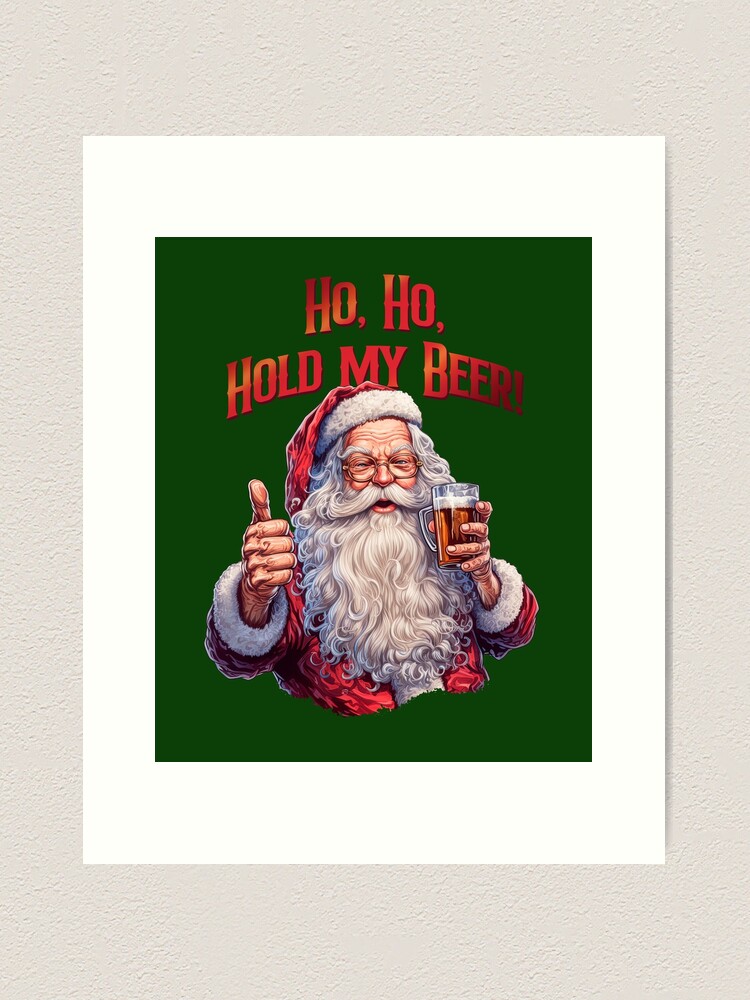 CHRISTMAS PRINT, Ho Ho Ho, Christmas Wall Art, Festive Print