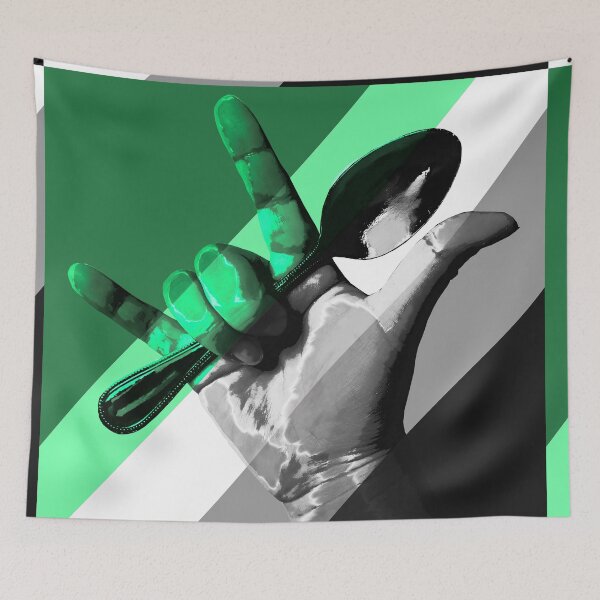Item preview, Aromantic Pride Full Flag Modern Digital Pop Art American Sign Language Spoon I love You Disability Awareness Chronic Illness designed and sold by ARTbyABACCUS.