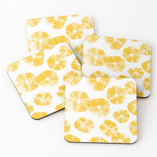 Item preview, Shibori Kumo yellow dots over white designed and sold by marufemia.