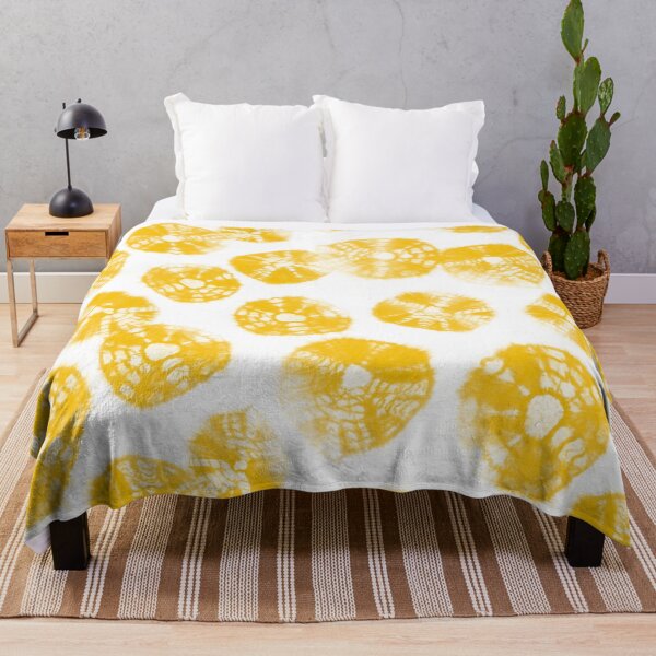 Item preview, Shibori Kumo yellow dots over white designed and sold by marufemia.