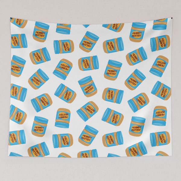 Item preview, peanut butter jars - blue on white designed and sold by littlearrow.