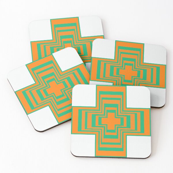 Item preview, Abstract Cross Orange and Green designed and sold by India2022.
