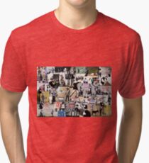 Camiseta de tejido mixto Collage Banksy