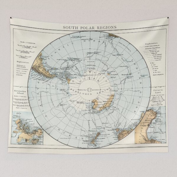 Item preview, Vintage Map of Antarctica (1900) designed and sold by BravuraMedia.