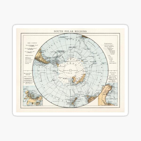 Item preview, Vintage Map of Antarctica (1900) designed and sold by BravuraMedia.