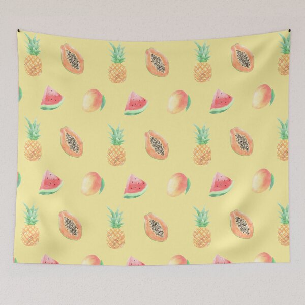 Item preview, Summer Tropical Fruit Pattern on Yellow designed and sold by Melissa Mielke.