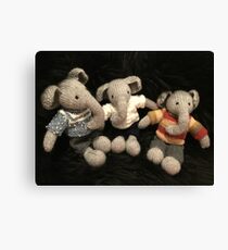 Knitted Elephants Canvas Print
