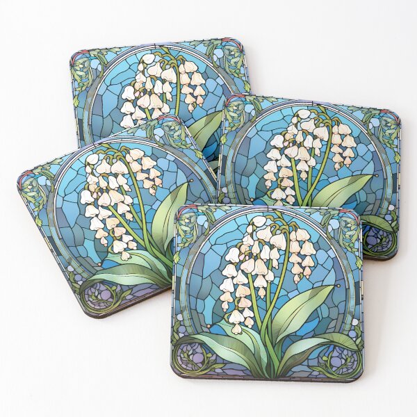 Item preview, Stained glass flower Lily of the walley designed and sold by Monika Turemka.