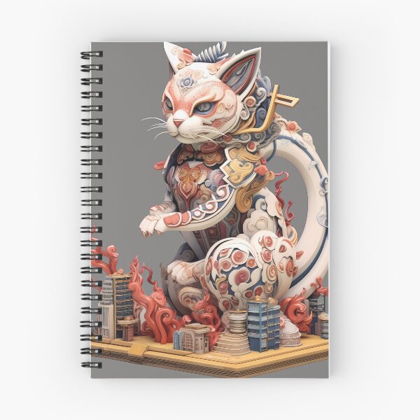 Aperçu de l'œuvre Chat géant Ukiyo-e 3D créée et vendue par WFTan.