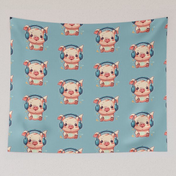 Item preview, Fun Pig DJ, pig, fun, fun pig, pig cartoon designed and sold by FabrikPrint.