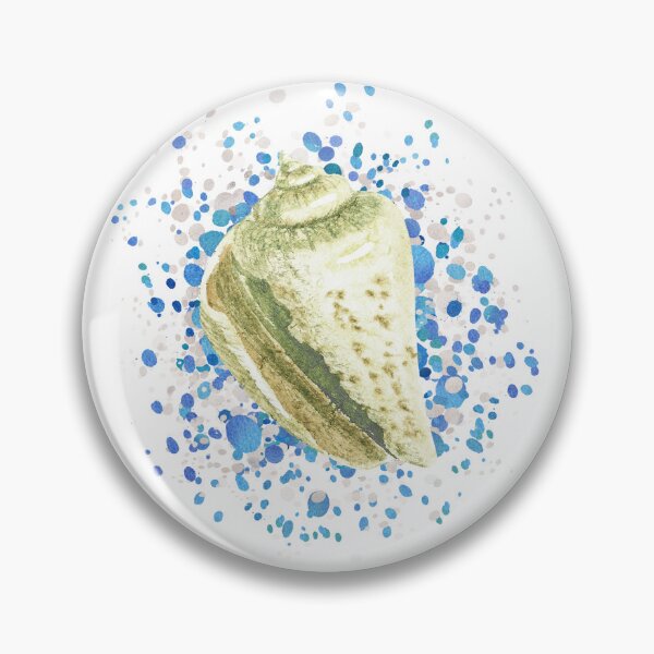 Item preview, Watercolor Sea Shell On Water Splash The Burst Of Color XIII designed and sold by Irina Sztukowski.