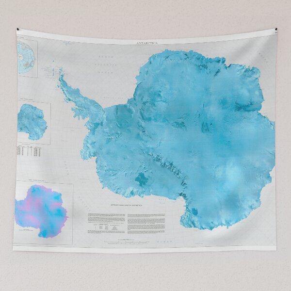 Item preview, Antarctica Satellite Map designed and sold by BravuraMedia.