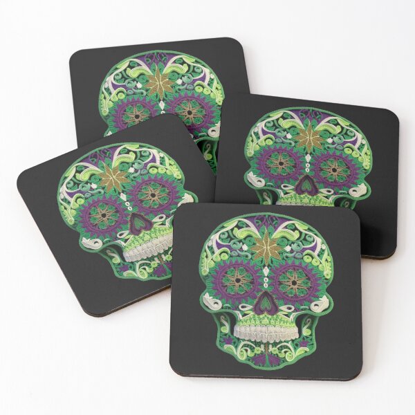 Item preview, Deluxe design made of embroidery skull textile Day of the Dead, Dia de los Muertos designed and sold by Tio-Tecun.