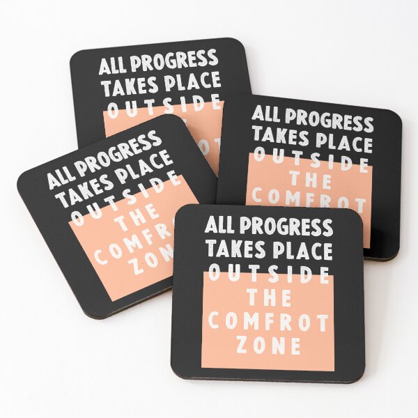 Item preview, All Progress Takes Place Outside The Comfort Zone - Motivational Quote designed and sold by TheHellSong.