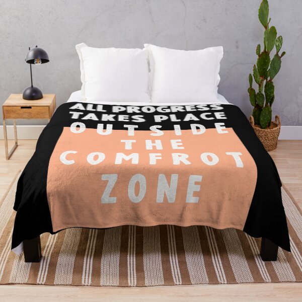 Item preview, All Progress Takes Place Outside The Comfort Zone - Motivational Quote designed and sold by TheHellSong.