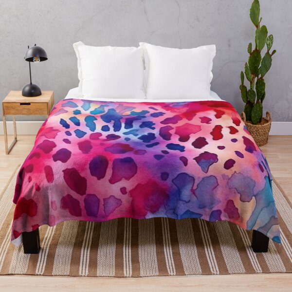 Artikelvorschau, Rot-bläuliches Aquarellmuster mit Animal-Print entworfen und verkauft von DaisyMarroquin.