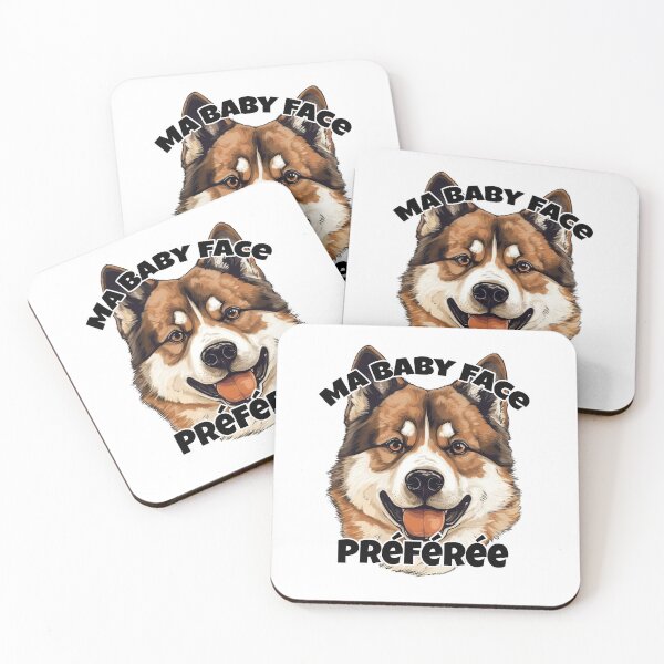 Item preview, My favorite baby face - Akita dog head with French lettering. designed and sold by isaweb.
