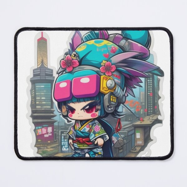 Item preview, Adorable kimono-clad girl radiating stylish charm stickers and more. designed and sold by mefirefire.