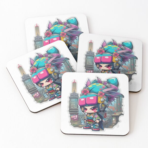 Item preview, Adorable kimono-clad girl radiating stylish charm stickers and more. designed and sold by mefirefire.