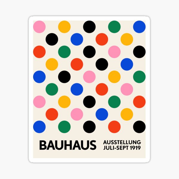 Vista previa del artículo con la obra «Bauhaus círculos patrón colorido», diseñado y vendido por ahumbleconcept.