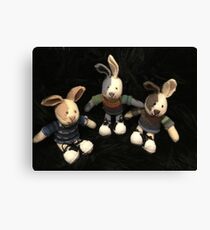 Knitted rabbits Canvas Print