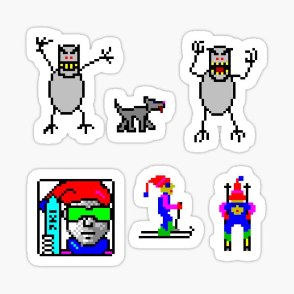 Vista previa del artículo con la obra «Paquete de pegatinas Skii Free», diseñado y vendido por Mr-Gman.