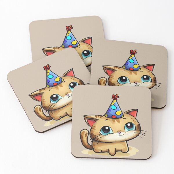 Item preview, Cat in birthday hat designed and sold by FlowFlex.
