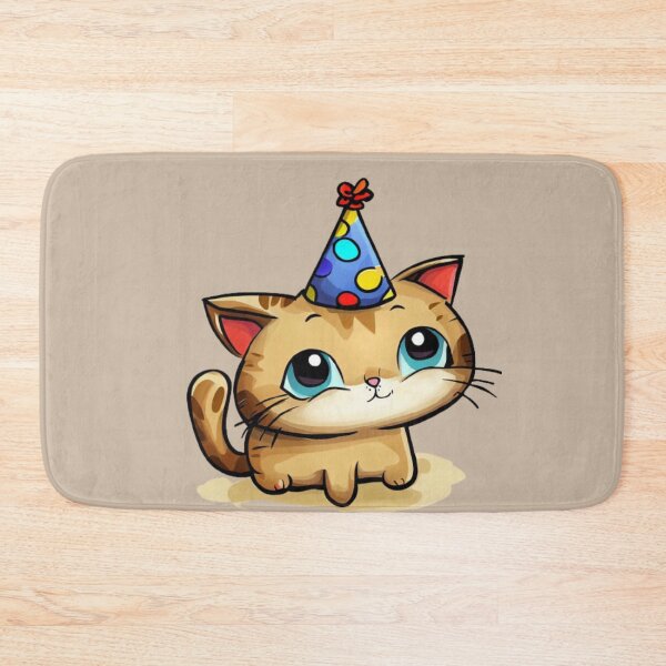 Item preview, Cat in birthday hat designed and sold by FlowFlex.