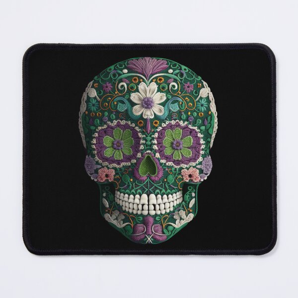 Item preview, Deluxe design made of embroidery skull textile Day of the Dead, Dia de los Muertos designed and sold by Tio-Tecun.