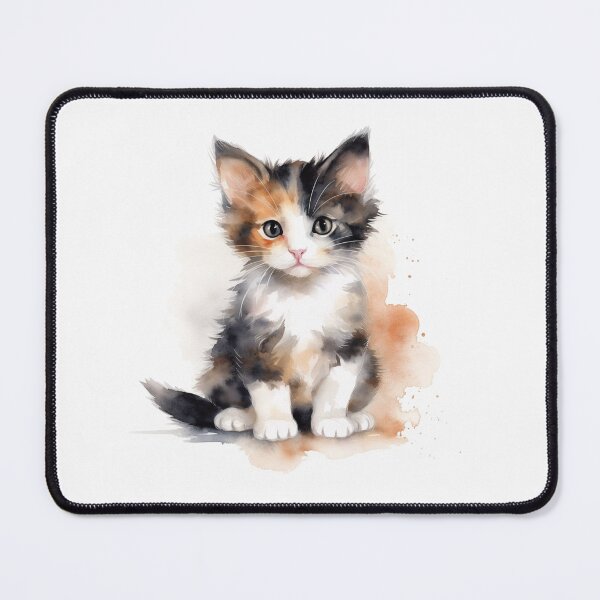 Item preview, Calico Kitten watercolor drip art designed and sold by EmmaFinchDesign.