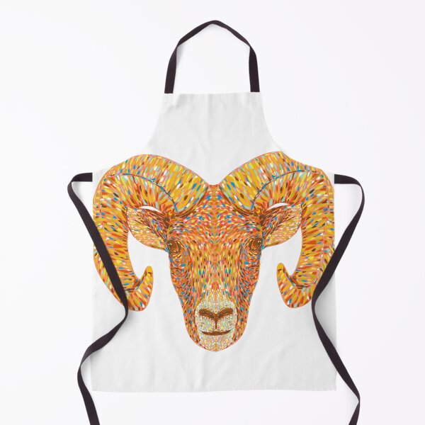 Item preview, Bighorn Sheep or Ram Head Front View Pointillist Impressionist Pop Art Style designed and sold by patrimonio.