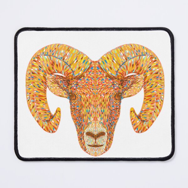Item preview, Bighorn Sheep or Ram Head Front View Pointillist Impressionist Pop Art Style designed and sold by patrimonio.
