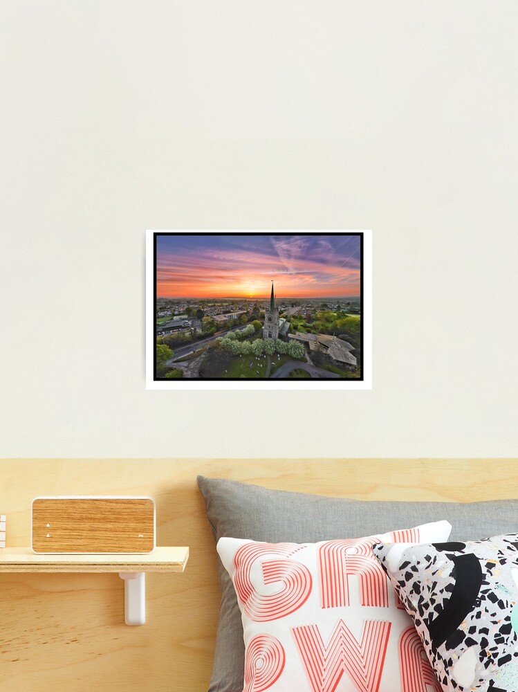 Thumbnail 2 of 3, Photographic Print, St Andrews Church, Hornchurch May Sunrise designed and sold by hartrockets.