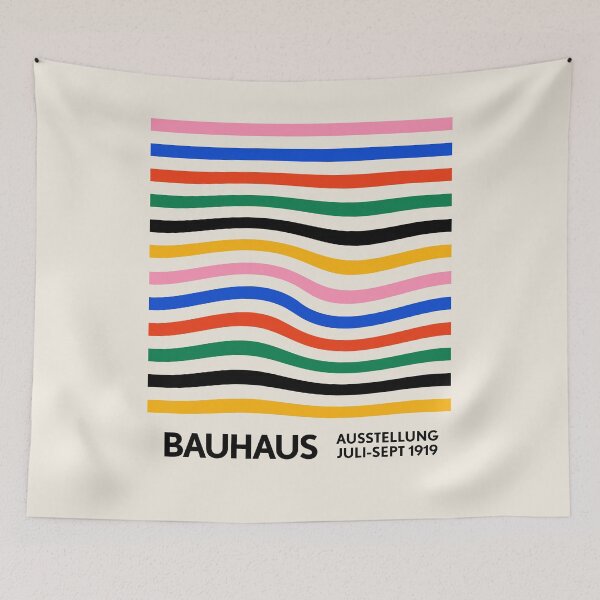 Item preview, Bauhaus Warped Lines Pattern Colorful designed and sold by ahumbleconcept.