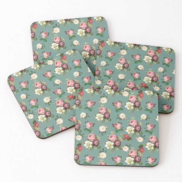 Item preview, Seamless Nature Pattern (Flowers) On Teal designed and sold by DarklingAnubiss.