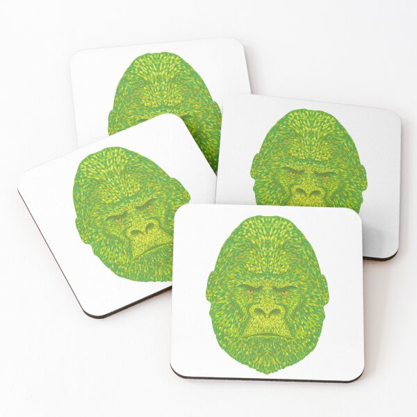 Item preview, Silverback Gorilla Head Front View Pointillist Impressionist Pop Art Style designed and sold by patrimonio.