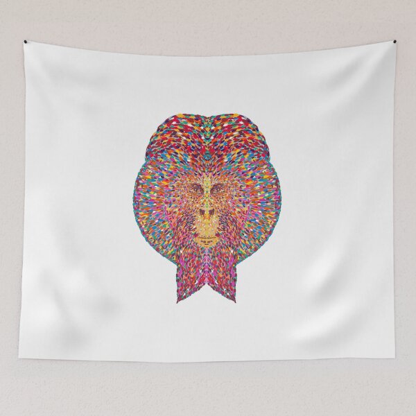 Item preview, Sumatran Orangutan Head Front View Pointillist Impressionist Pop Art Style designed and sold by patrimonio.