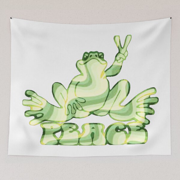 Item preview, Light Green Wave Peace Frog  designed and sold by natnat7w.