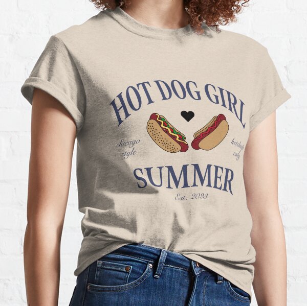 Hot Dog Girl Summer Purple Color Classic T-Shirt