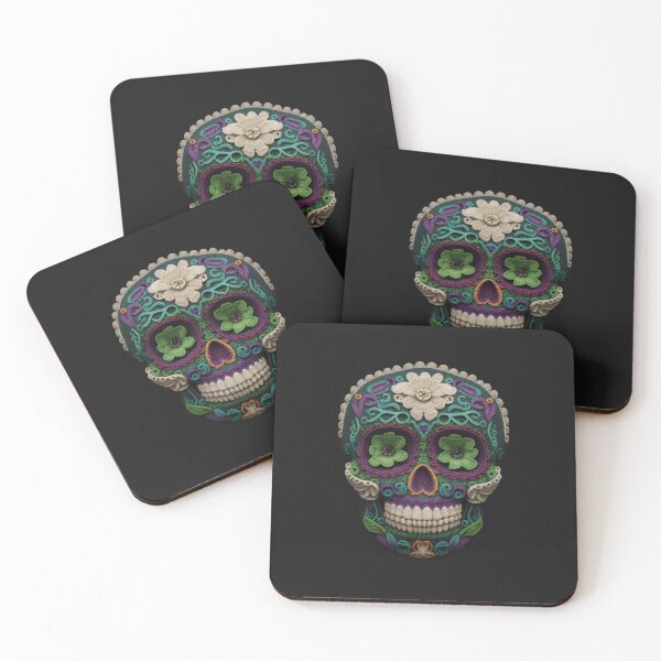 Item preview, Deluxe design made of embroidery skull textile Day of the Dead, Dia de los Muertos designed and sold by Tio-Tecun.