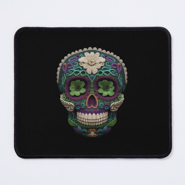 Item preview, Deluxe design made of embroidery skull textile Day of the Dead, Dia de los Muertos designed and sold by Tio-Tecun.