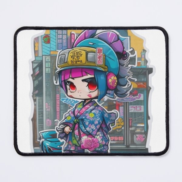 Item preview, Adorable kimono-clad girl radiating stylish charm stickers and more. designed and sold by mefirefire.