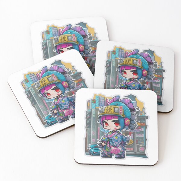 Item preview, Adorable kimono-clad girl radiating stylish charm stickers and more. designed and sold by mefirefire.